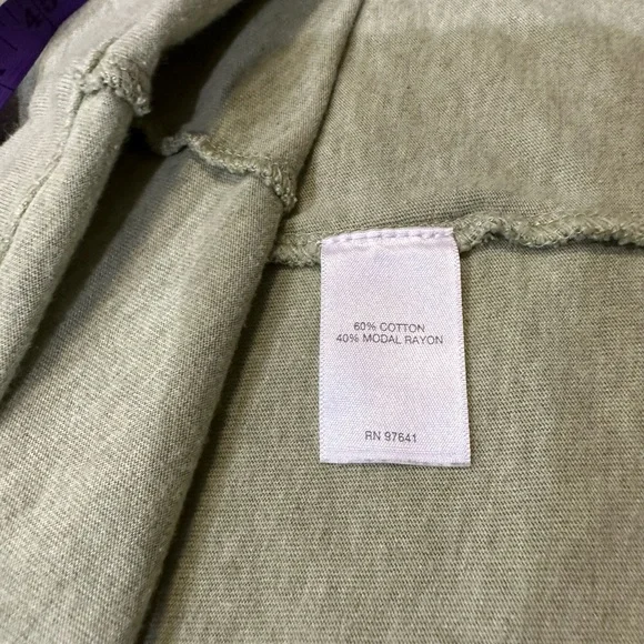 Size Medium Pure Jill cowl-neck seamed tunic pale green with drawstring - Picture 3 of 8